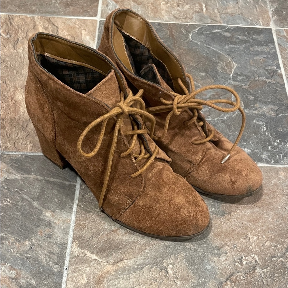 Madden Girl Tan Lace Up Boots
